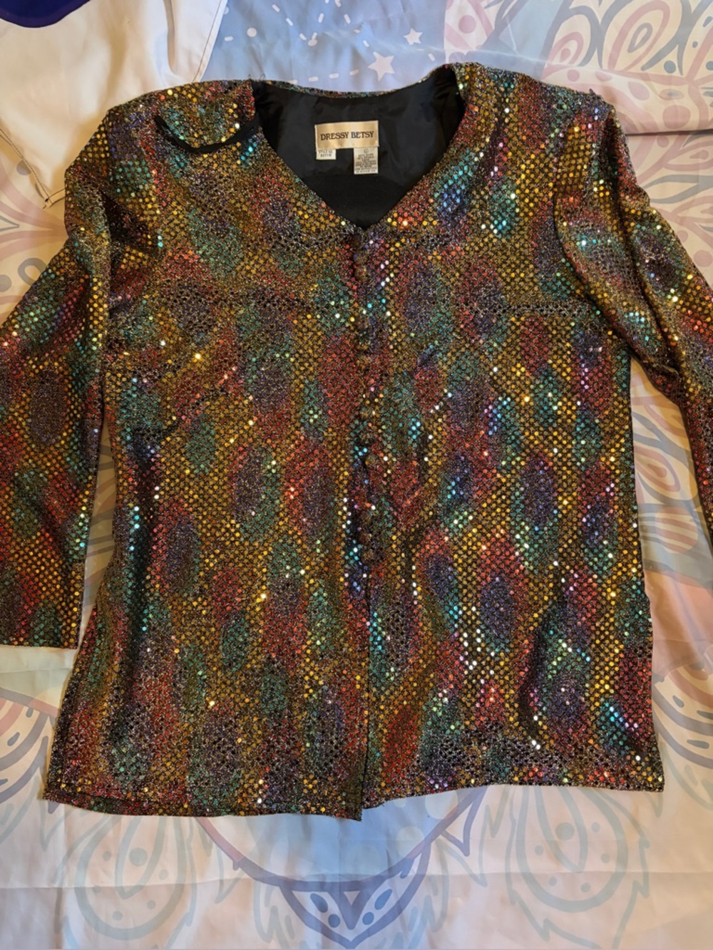 Vintage Dressy Betsy Rainbow Sequin Jacket